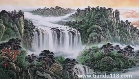 富水長流畫掛客廳能不能旺財(旭日東升圖掛客廳好不好)(圖3) 富水長流畫掛客廳能不能旺財3